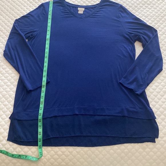 Chico’s long sleeve royal blue like top vg preowned condition size Chico 2 or L - Picture 5 of 10